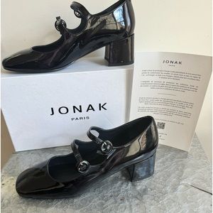 Jonak Paris Black Patent Leather Mary Janes